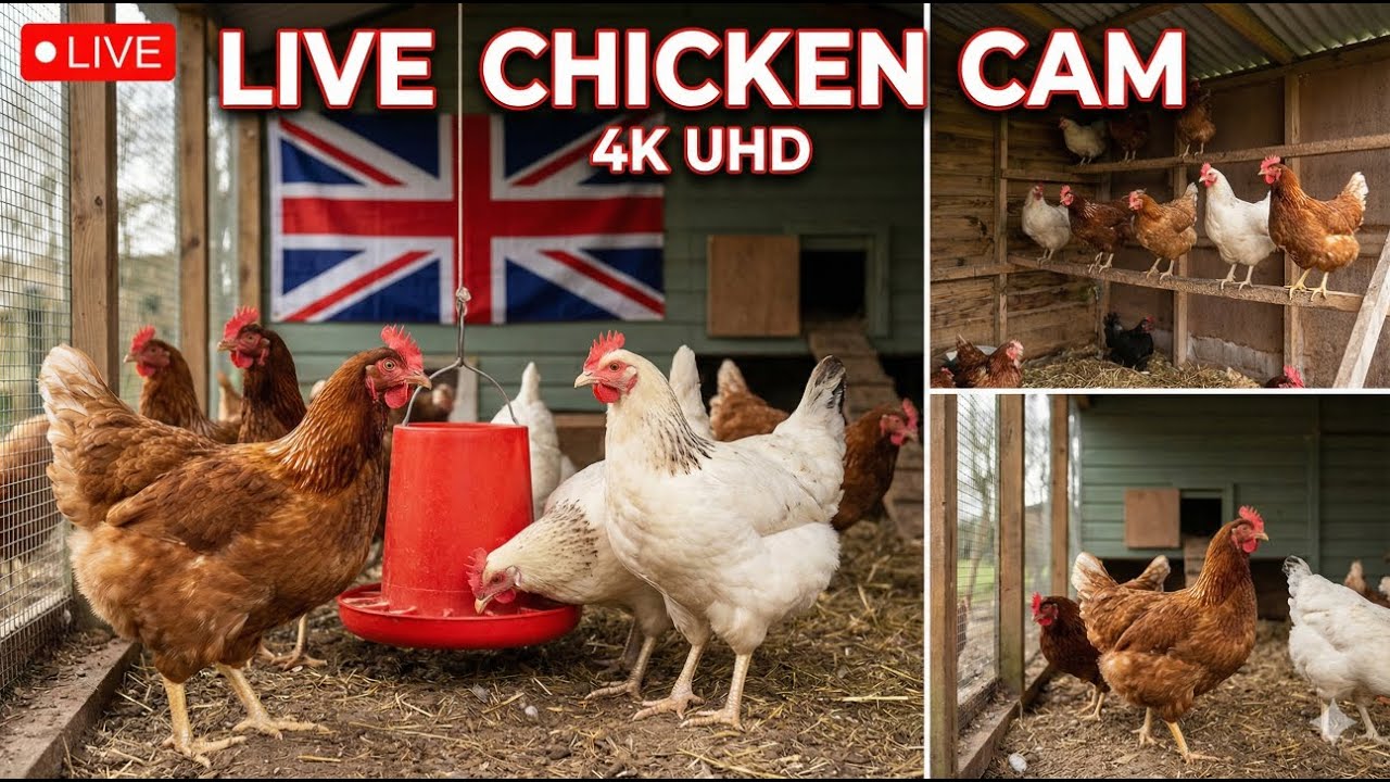 🐔 Live 4K Chicken Cam | Relaxing Backyard Chickens, Nature Sounds & Garden Life (UK) 🌿