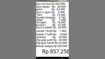 Thumbnail of Rincian modal usaha es kelapa muda untuk detail silahkan cek video