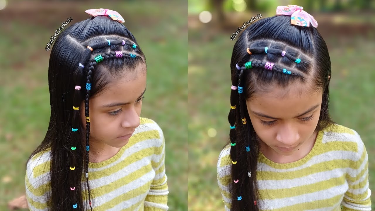 Hermoso estilo con ligas y trenzas ♥️ 