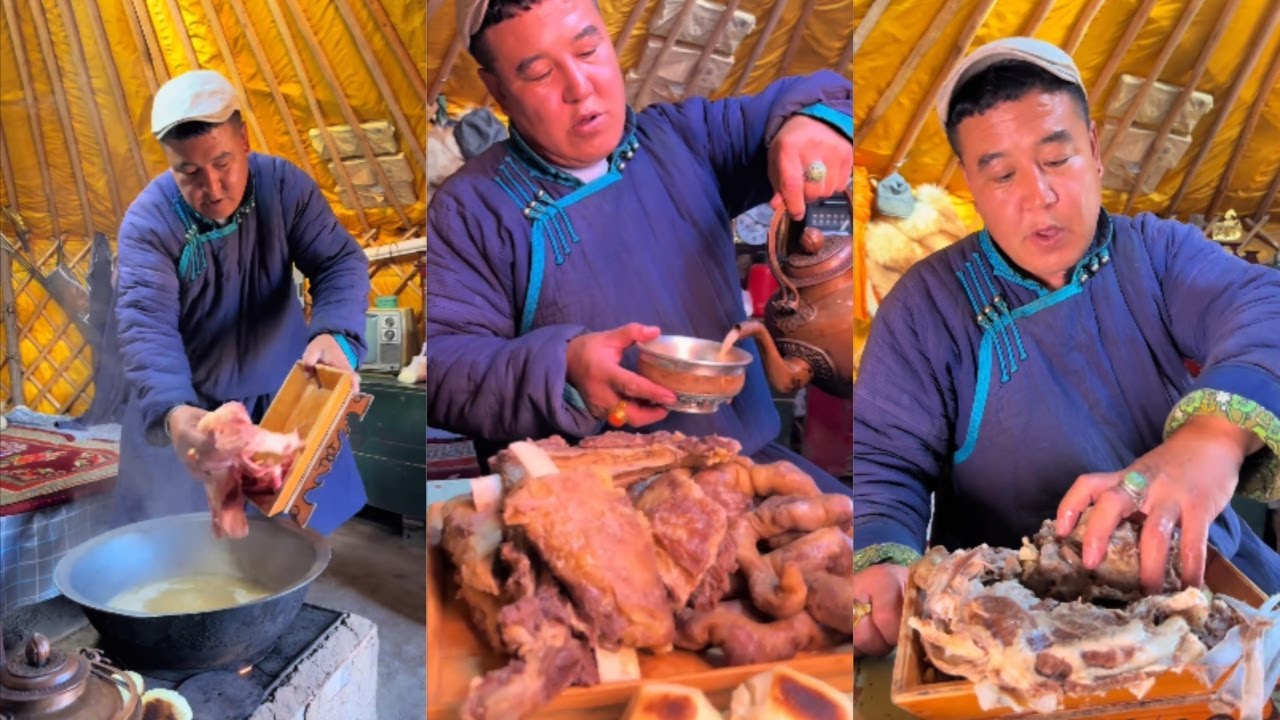 Повседневная жизнь традиционного монгольского скотовода! Подборка 30 #Еда #Кулинария #Монголия