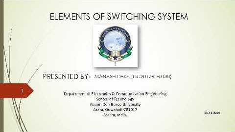 Elements of Switching system