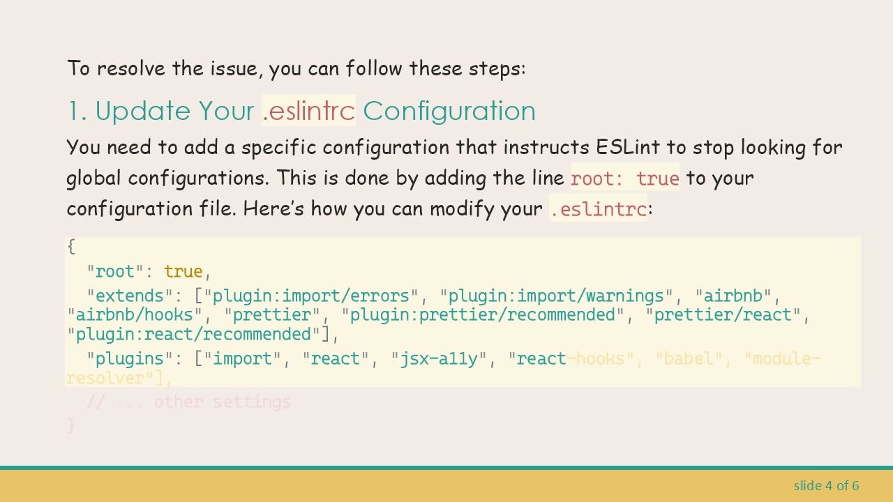 Resolving the ESLINT Error: Invalid Configuration Issue for ESLint in Your Project