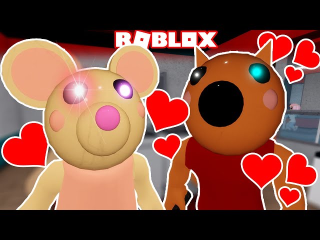 Piggy Mousy And Foxy Fall In Love Roblox Piggy Youtube - globox smile roblox