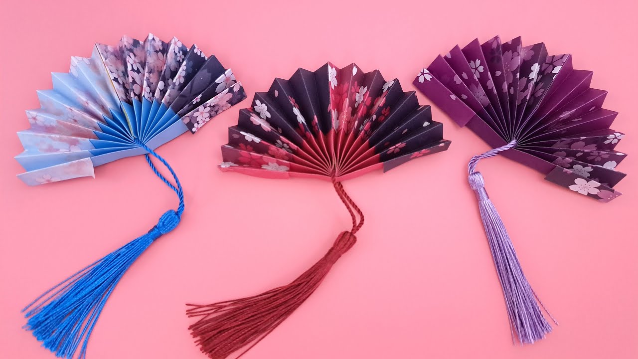 DIY Paper FAN | 摺紙扇子 - YouTube