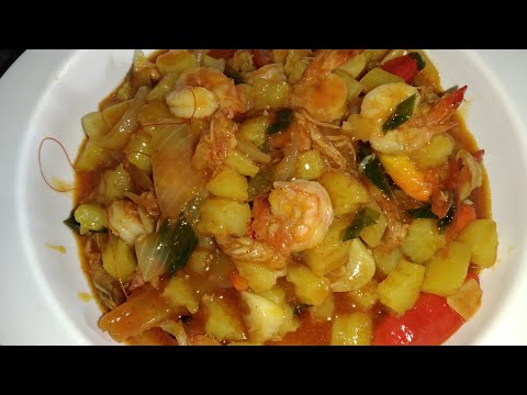 Resep Udang Kentang Asam Manis