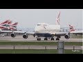 Boeing 747-400 departs Heathrow to Johannesburg South Africa runway 27R