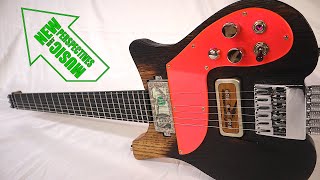 Little Headless Guitar Made From Reclaimed Wood