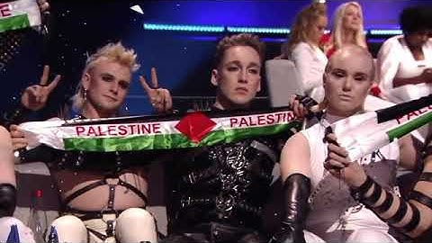 Iceland showing Palestine Flag - Eurovision Israel, 2019