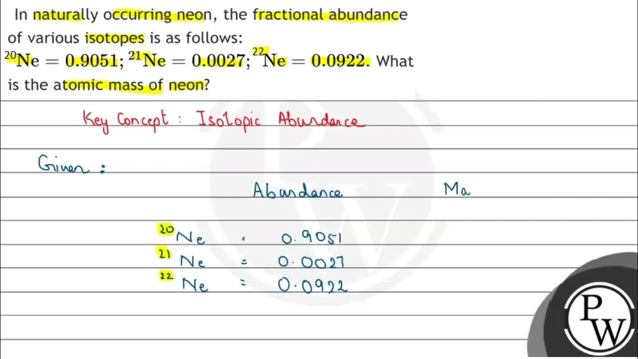 In Naturally Occurring Neon The Fractional Abundance Of Various in-naturally-occurring-neon-the-fractional-abundance-of-various