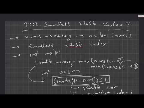 3904. Smallest Stable Index II | Leetcode | Prefix sum