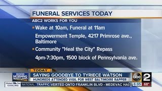 Hundreds attend vigil for Baltimore rapper