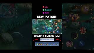 UPDATE NEW PATCH!! HERO BEATRIX! #mobilelegends