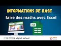 Informations de base : faire des maths avec Excel