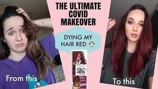 BLACK BOX DYE TO RED HAIR TRANSFORMATION / COLOR OOPS / L'OREAL HICOLOR / CHROMA TRUE REDS