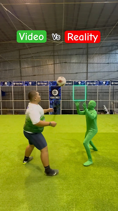 Video vs Reality: Invisible Green Man Scores the Goals!😎✅#greenscreen #goal #challenge #footbot