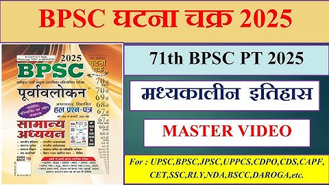 71th BPSC 2025 | Ghatna Chakra Purvalokan | Mediaeval History | Previous year question