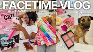 FACETIME VLOG 👩🏽‍💻 | nail appt, chit chat, daily life, content planning, self care + more!