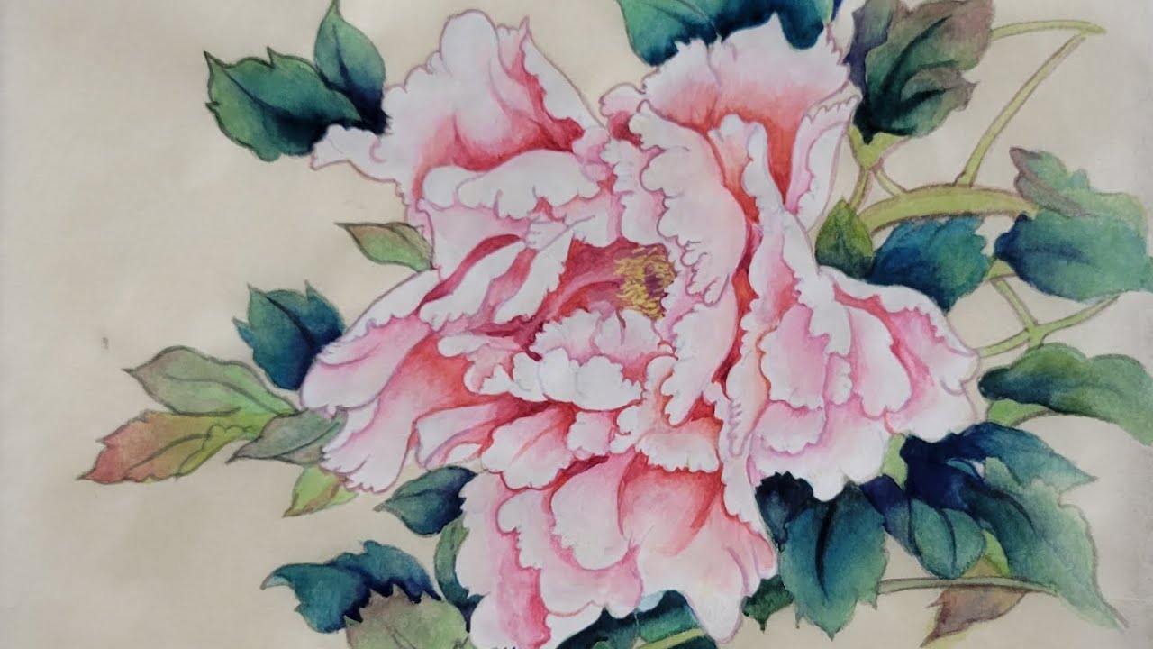 수채화도구로 민화그리기