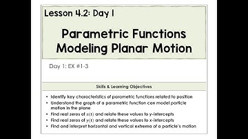 4.2-A Parametrische functies modelleren van vlakke beweging videoles