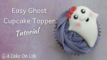 Easy Ghost Cake Topper Tutorial/ Halloween Cupcake Decorating Idea