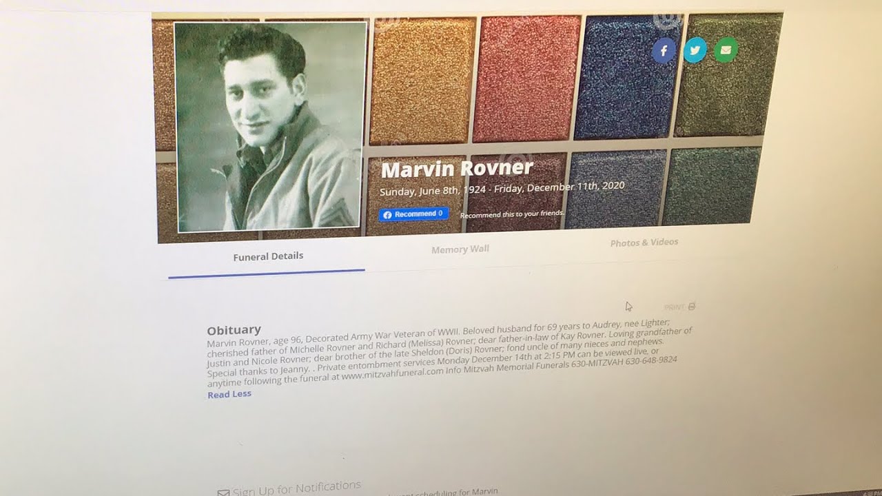 MARVIN ROVNER FUNERAL - YouTube