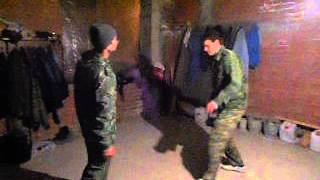 Русский рукопашный бой Скобарь - раскрутка от прямого удара ногой