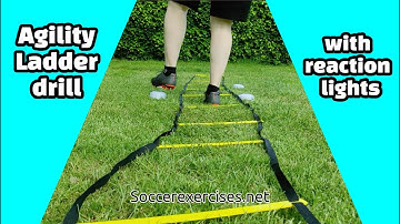 Agility ladder drill with reaction lights