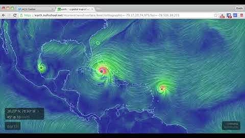 EarthWindMap Video -- Hurricane Irma -- 2017 Atlantic Hurricane Season (No rescale)