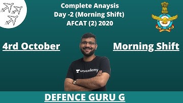 AFCAT 2 2020 Analysis | AFCAT 4th October Shift 1 2020 | AFCAT 2 2020 Answer Key | AFCAT Analysis