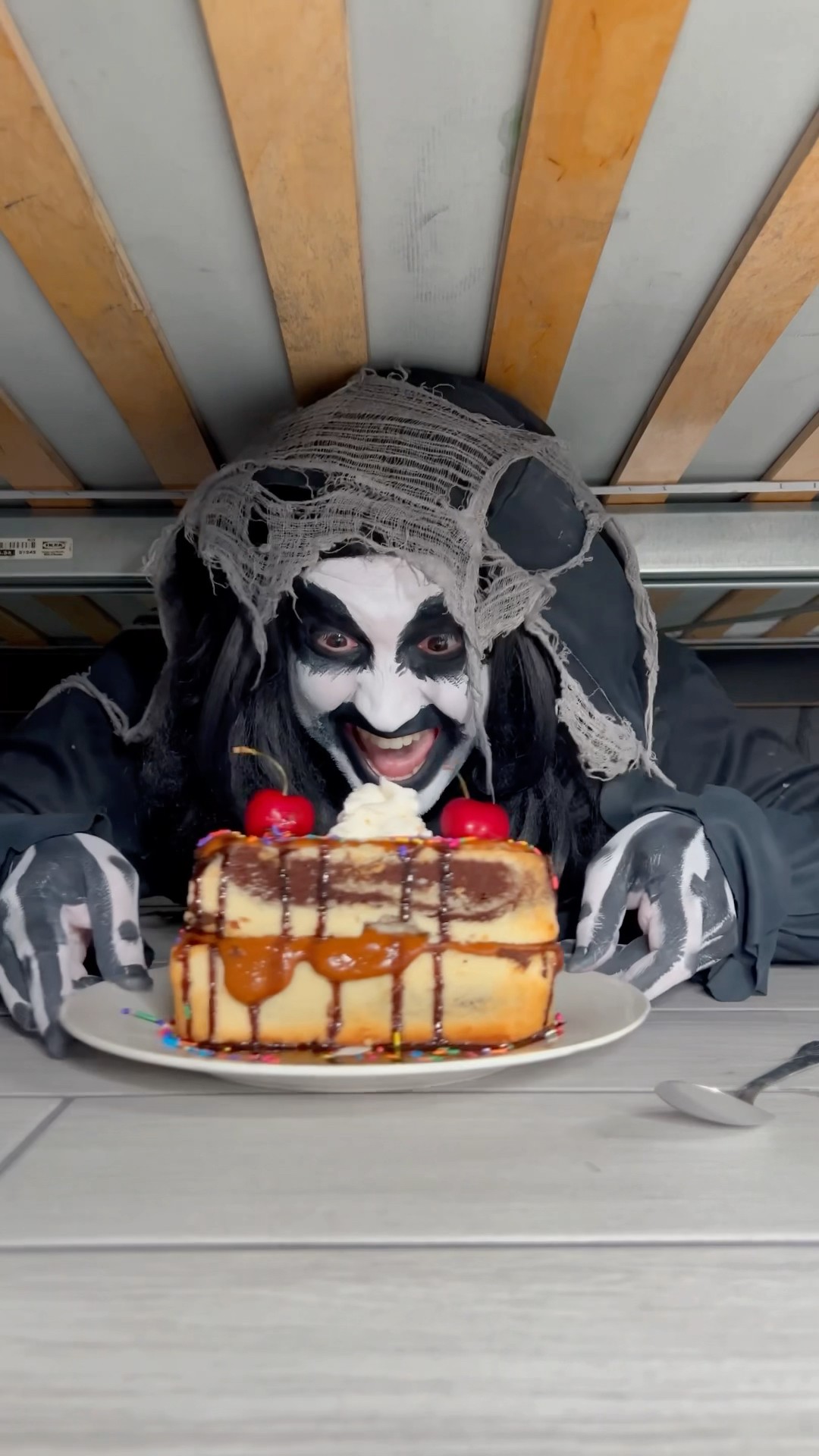 Monster wants baked beans cake ?? #shorts