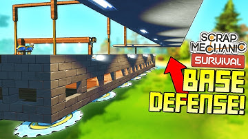 Saw Blade and Bot Crusher Base Defense Combo! - Scrap Mechanic Survival Mode [SMS 15]