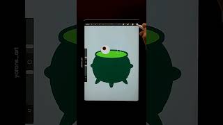 How to Draw Witch Cauldron in Procreate | iPad Pro (#shorts) screenshot 4