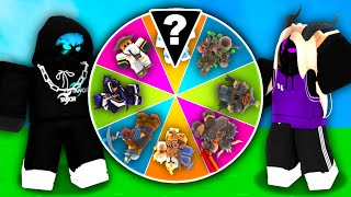 this RANDOM WHEEL chooses our KIT in Roblox Bedwars..