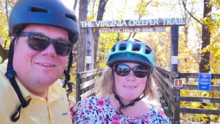 Virginia Creeper Trail Fall Lectric Bike Ride from Abingdon to Damascus Train Trestle Bridge 2023