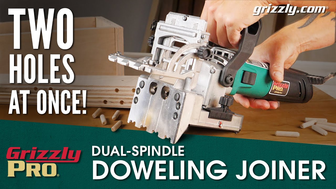 Dowel Joinery Twice as Fast: Grizzly's Dual-Spindle Doweling Joiner Product  Review