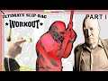 Mike Tyson peekaboo boxing drills on a slip bag, Part 1 / 3