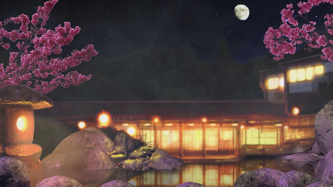Japanese hot springs ambient sounds for relaxing. Onsen. YouTube