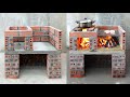 Build a 2-in-1 outdoor wood stove with brick + cement \ DIY wood stove