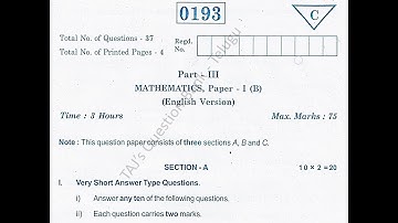 TS Inter 1st Year Maths 1B (EM) 2022 IPE Question Paper March 2022 / May 2022 #TSInterPapers