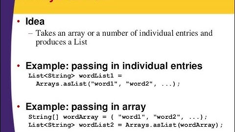 Array to Arraylist conversion using asList in JAVA - Method - 1
