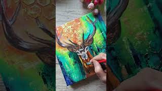 Mixed Media Art ❤️#shorts #acrylicscenery #canvaspainting  #texture painting #viral #milan