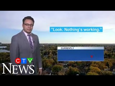 WATCH: CTV News Regina meteorologist pulls off forecast full of funny quips amid a power outage.