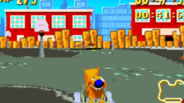 The MAP game text and learn leapfrog but its played on Nicktoons Racing game catdog monster race