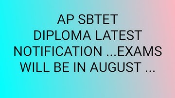 AP SBTET DIPLOMA  LATEST NOTIFICATION|| #APSBTET NOTIFICATION #APSBTETEXAMS