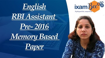 English - RBI Assistant Pre- 2016 Memory Based Paper हिंदी में