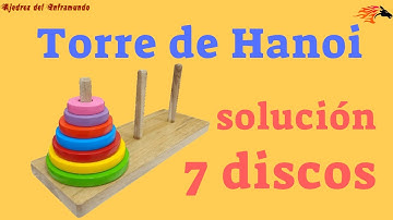 Solución a 7 discos - Torre de Hanoi