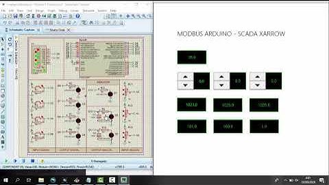 SCADA XARROW dengan Modbus Slave Arduino dan Simulator Proteus