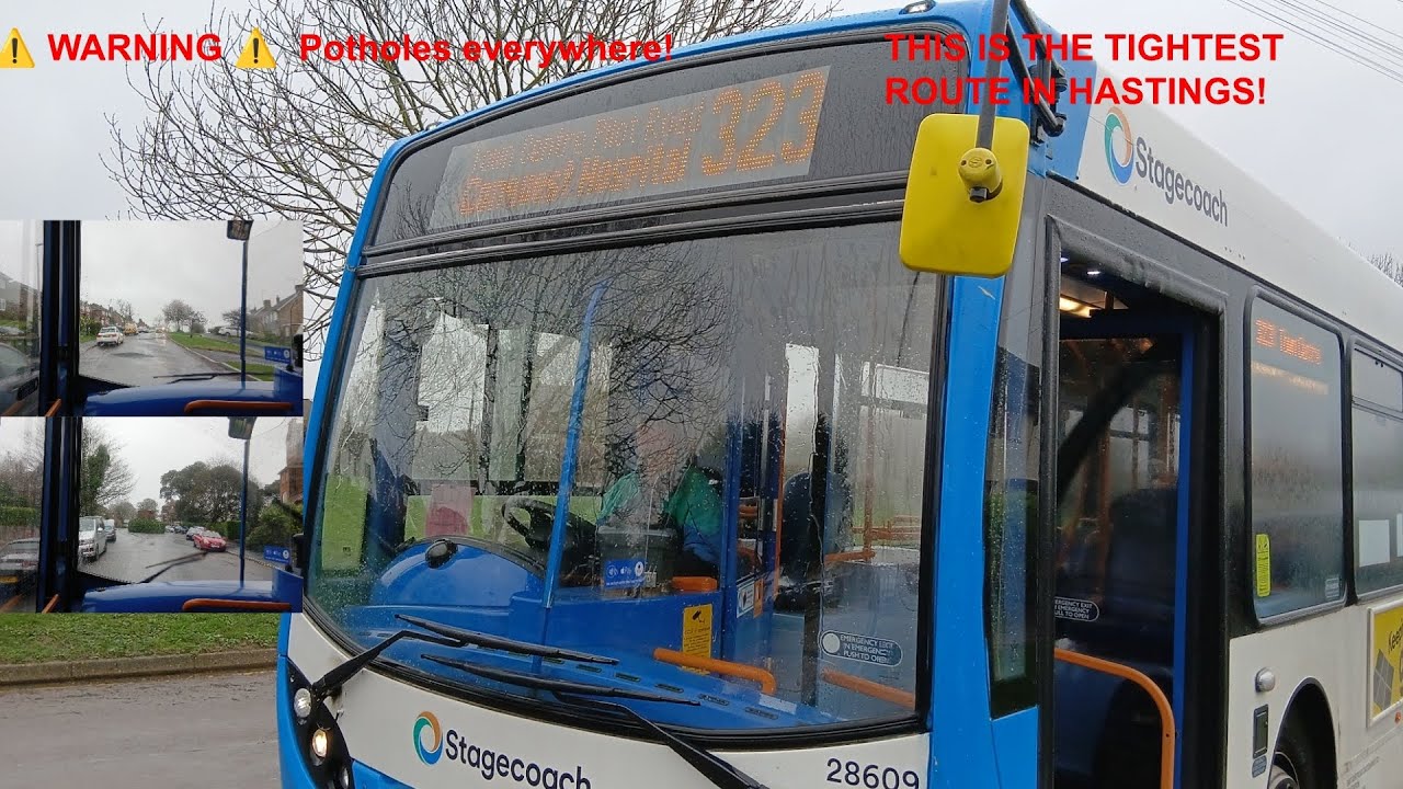 ADL Scania Enviro 300 on 323 route from Harley Shute to Conquest Hospital. (Part 1)