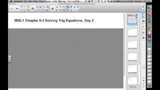 SL1 Chapter 5 3 Solving Trig Equations, Day 2