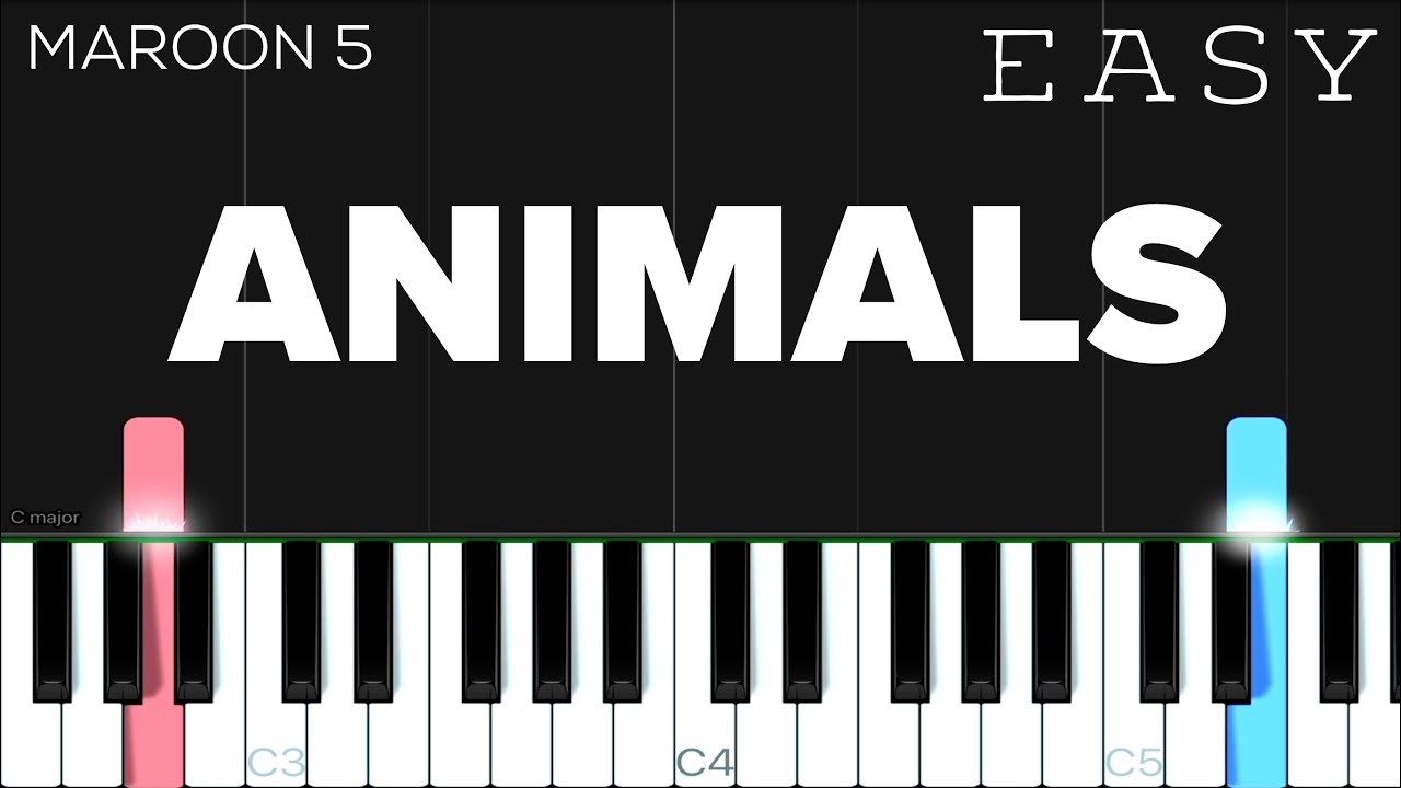 Maroon 5 Animals EASY Piano Tutorial YouTube